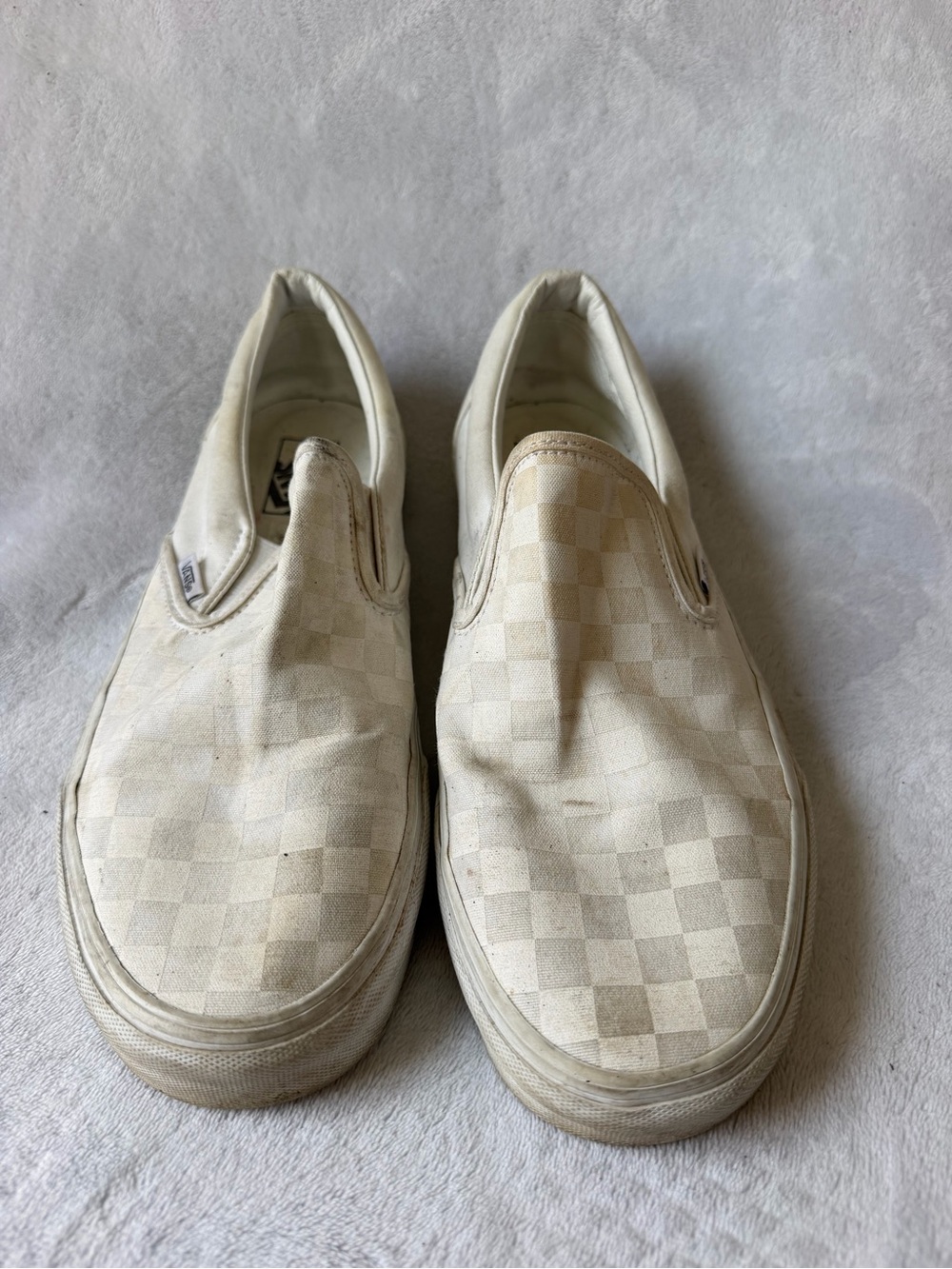 Vans Men's Slip-On Checkerboard Boat Shoes - White/Cream